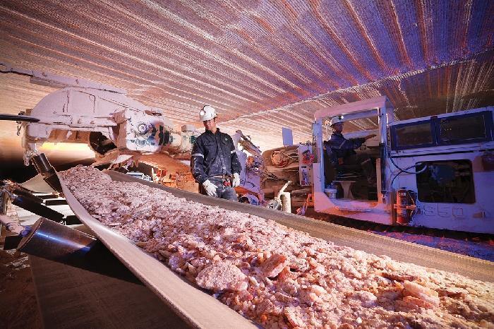 Underground at Nutrien's Rocanville mine