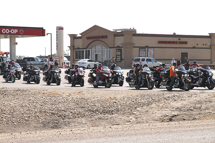 Riders with the Rolling Barrage last year, above and above left, and the barbecue at last year’s event, below left.