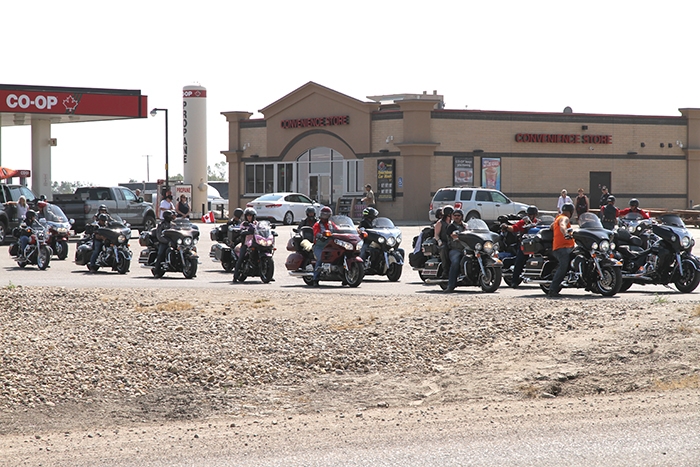 Riders with the Rolling Barrage last year, above and above left, and the barbecue at last years event, below left.