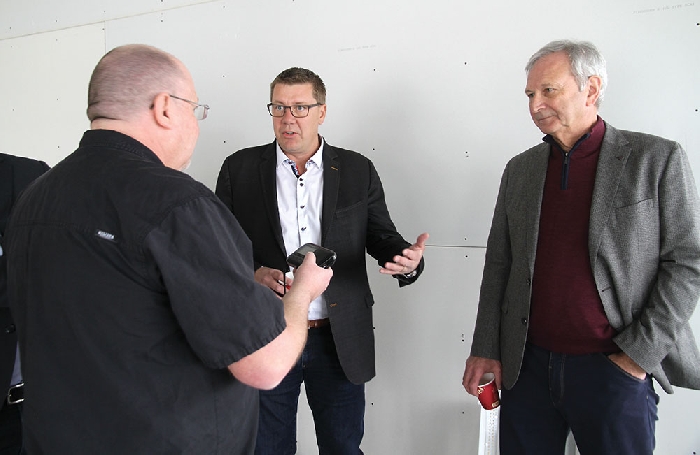 Kevin Weedmark interviews Saskatchewan Premier Scott Moe and New Brunswick Premier Blaine Higgs before the Moosomin Pro-Resource Rally Saturday, February 16 in Moosomin.