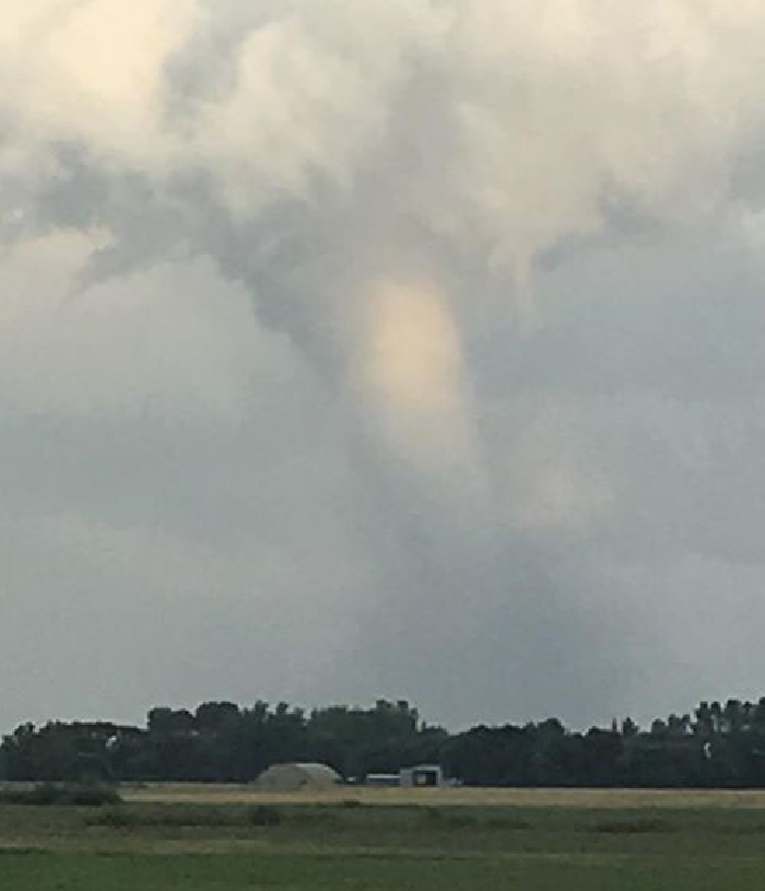 Brooke Dalziel captured this photo of the tornado from the parking lot of the vet clinic in Virden and sent it to the World-Spectator.