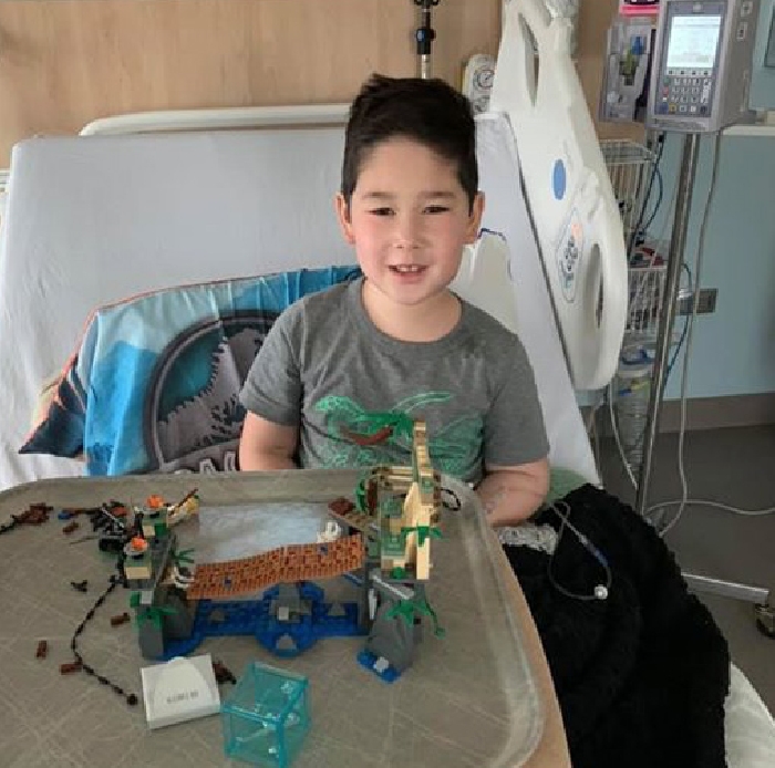 Lenox Nosterud at the Jim Pattison Children’s Hospital in Saskatoon on Friday, November 8, where he is undergoing treatment for Leukemia.