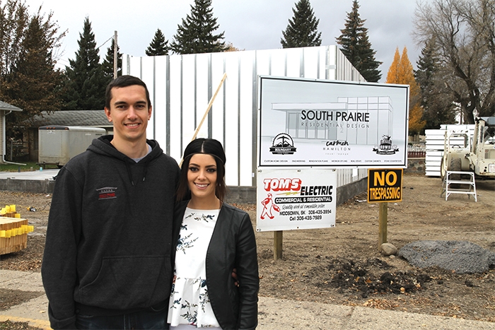 South Prairie Residential Design owners Jay and Carmen Hamilton with construction under way Friday, October 18