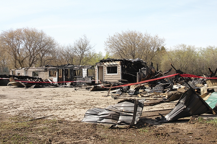 The remains of the Prairie Pride Motel after it was destroyed by fire in the early morning hours on Sunday, May 12.