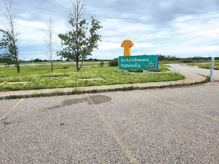Trevor Green says he is upset with the lack of maintenance by the provincial government at the entrance to Saskatchewan on the Trans-Canada Highway. When the World-Spectator contacted the province about the concerns three different departmentsHighways, Parks, Culture and Tourism, and Central Services, said a different department is responsible for the site.