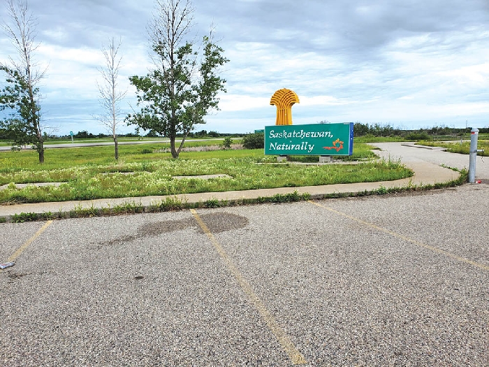 Trevor Green says he is upset with the lack of maintenance by the provincial government at the entrance to Saskatchewan on the Trans-Canada Highway. When the World-Spectator contacted the province about the concerns three different departments—Highways, Parks, Culture and Tourism, and Central Services, said a different department is responsible for the site.