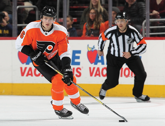 Travis Sanheim in action with the Philadelphia Flyers.