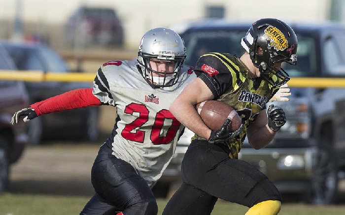 Jayse Easton gets a touchdown for the Generals in the semifinal game. Kim Poole got this great photo.