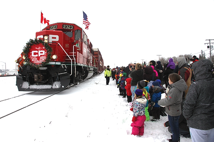 The CP Holiday Train rolling into Moosomin when it was here last time two years ago in 2016.
