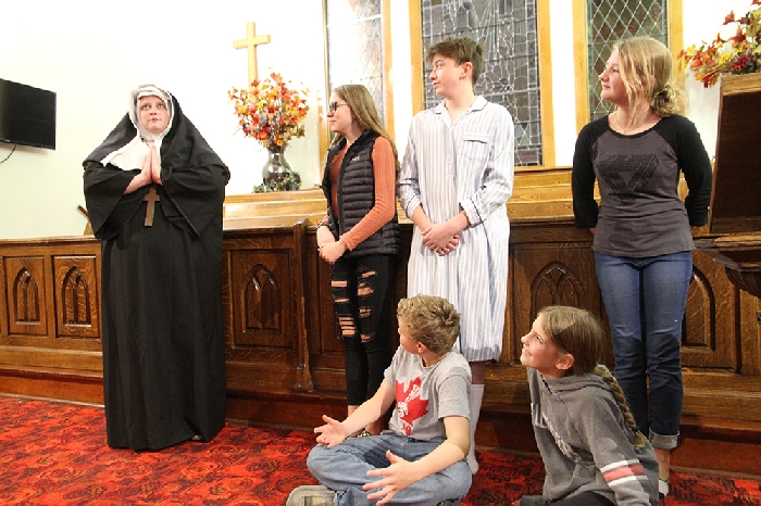 Cast members rehearse for The Sound of Music. All four shows in Moosomin this weekend are completely sold out.