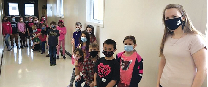 Students donned pink shirts at Rocanville School to show their support in the Canada-wide anti-bullying movement.