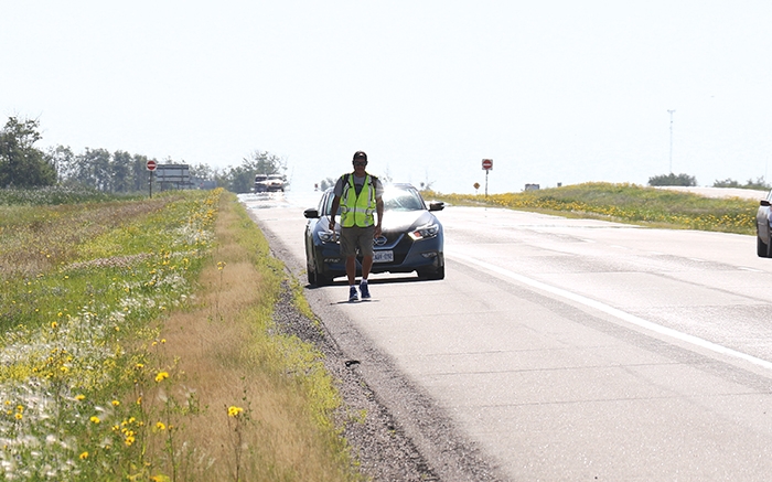 Kevin Redsky is walking from Winnipeg to B.C. for his not-for-profit initiative Hope in the Darkness to raise awareness for youth mental health and other issues.