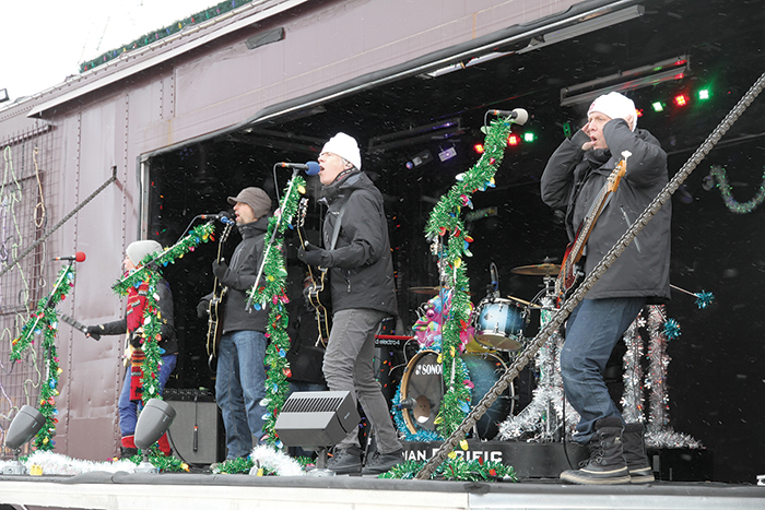 A scene from the last visit of the CP Holiday Train to Moosomin, in 2014