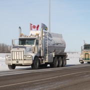 United We Roll Convoy to Ottawa passing through Moosomin, SK on February 15, 2019.