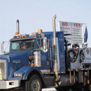 United We Roll Convoy to Ottawa passing through Moosomin, SK on February 15, 2019.