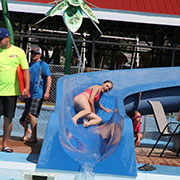 The grand opening of the Borderland Co-op Aquaplex was held on Canada Day in Moosomin. There was free swimming and a barbecue, and kids got to use some of the new features at the pool