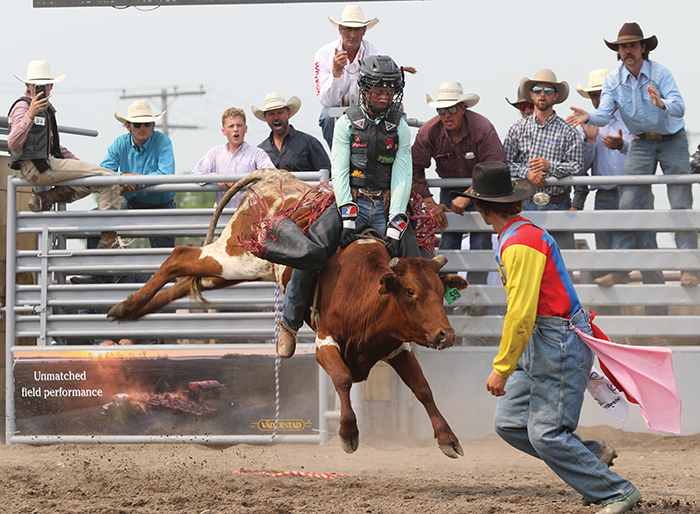 Some of the rodeo action at past Moose Mountain Pro Rodeos.