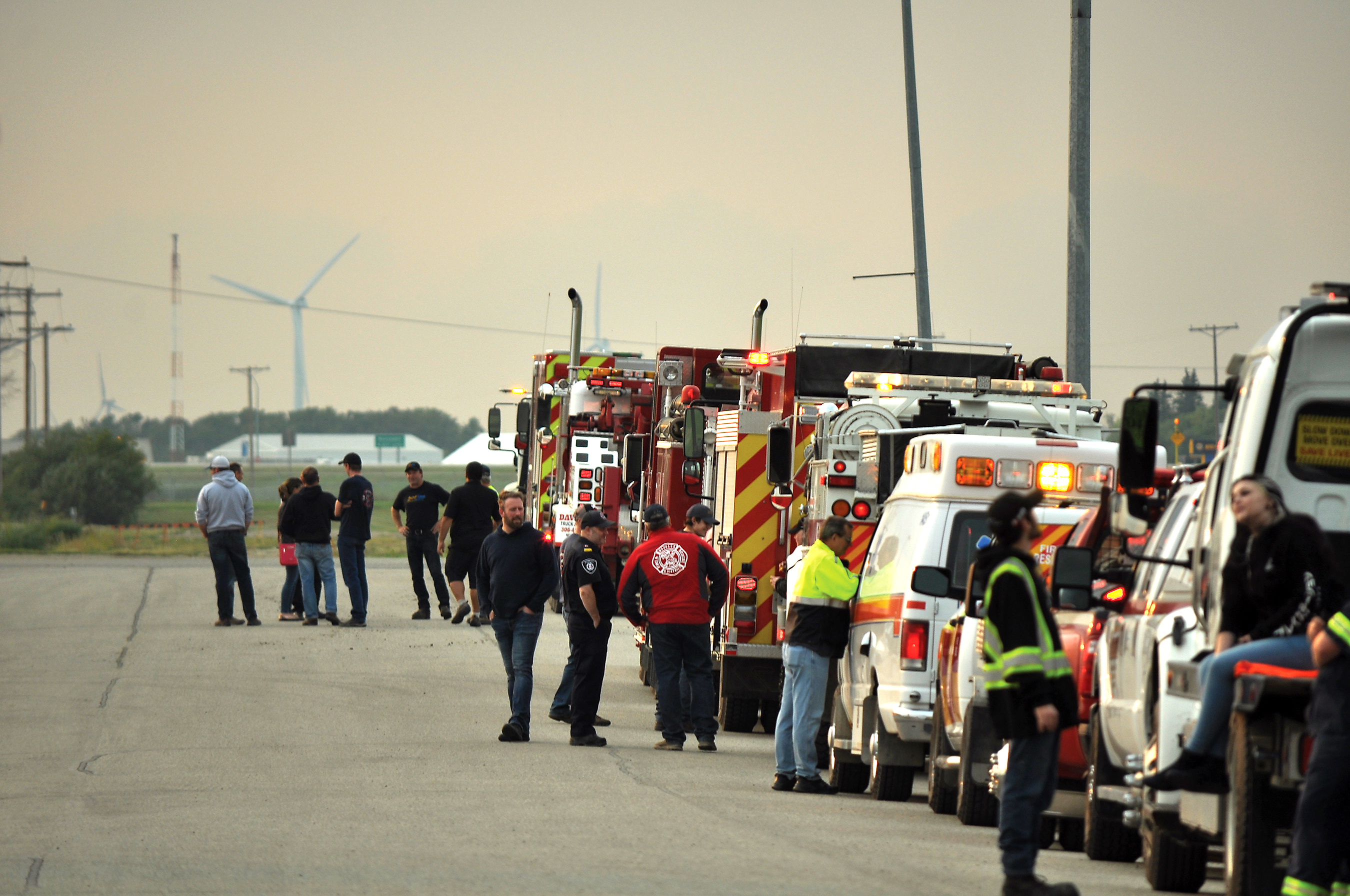 The general public were invited to come check out the trucks and chat with their owners and operators. Shown here are some of the people checking out the trucks along with the truck owners and operators at the event.