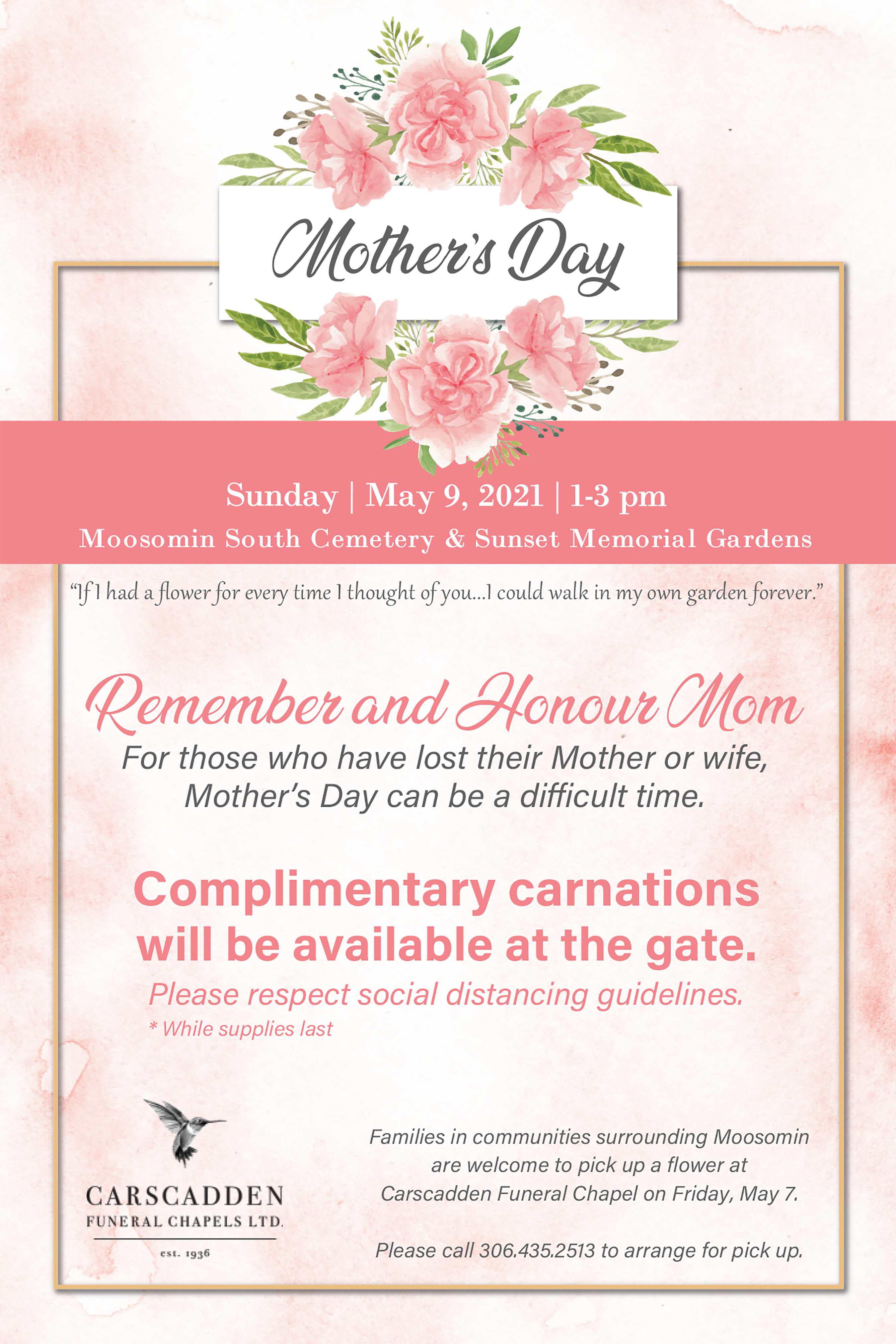 Carscadden's Mother's Day Ad