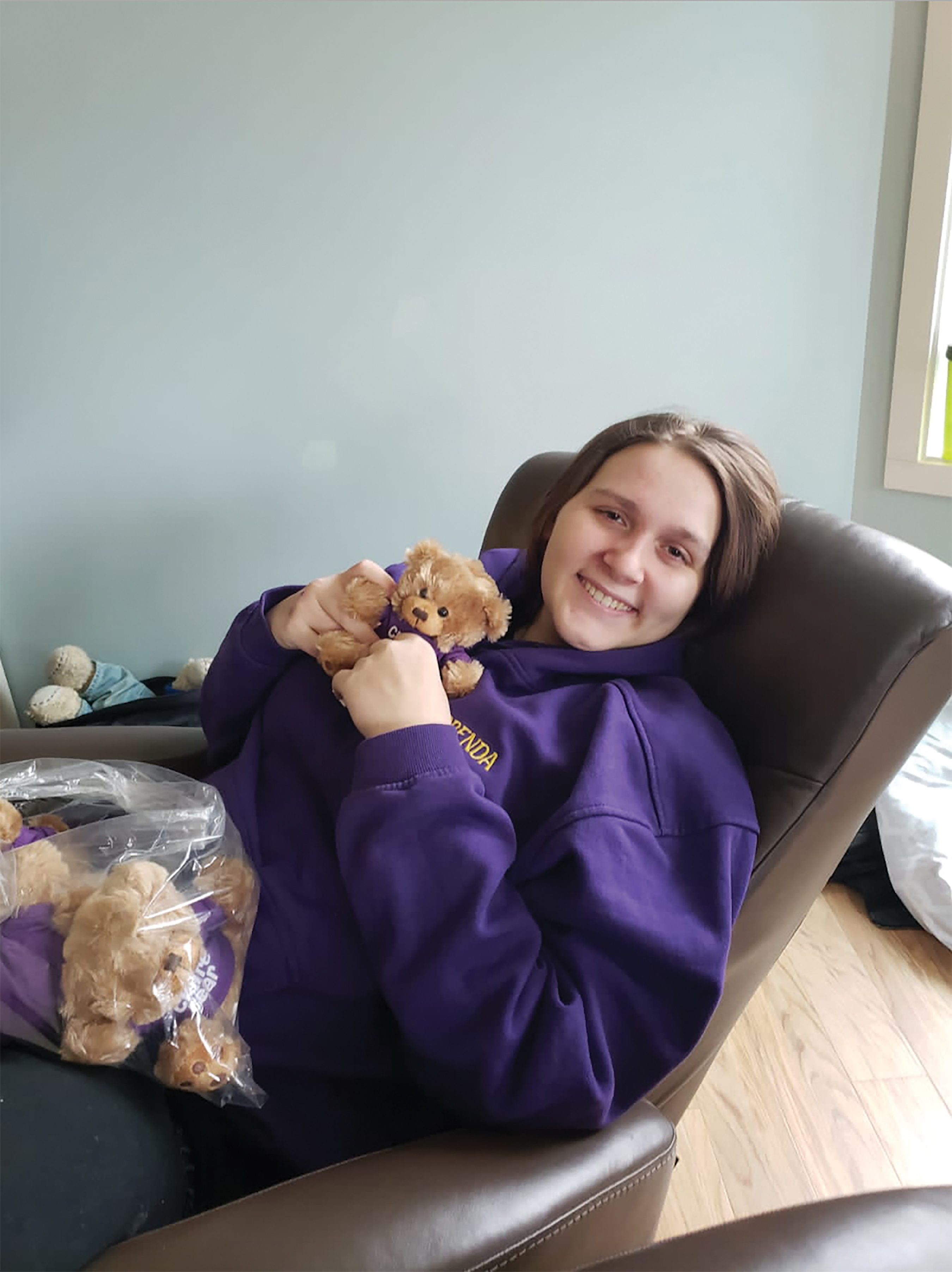 Claire with some of the Claire Bears.