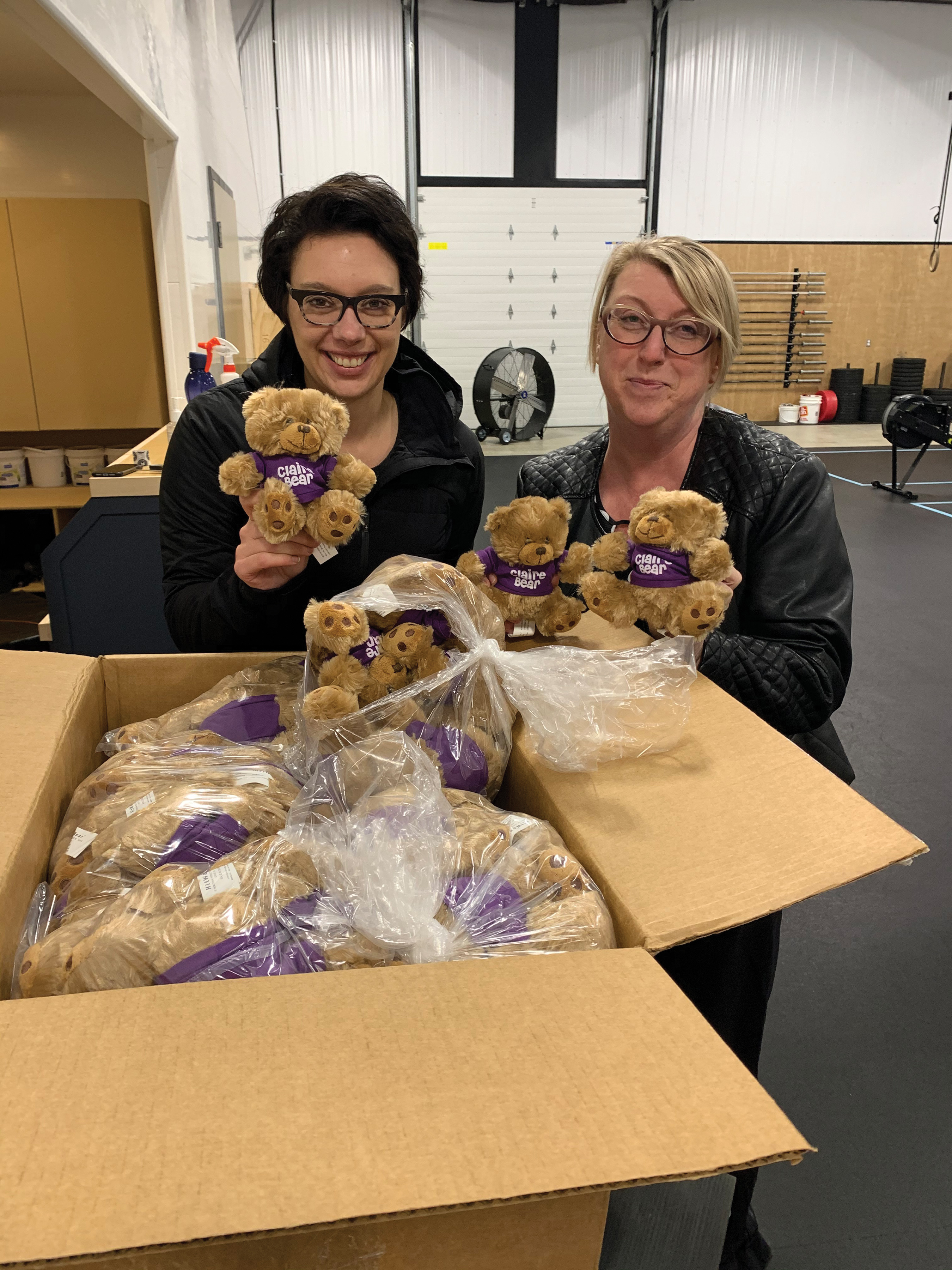 Charissa Polvi and Tammy MacDonald at the Claire Bear Drive.