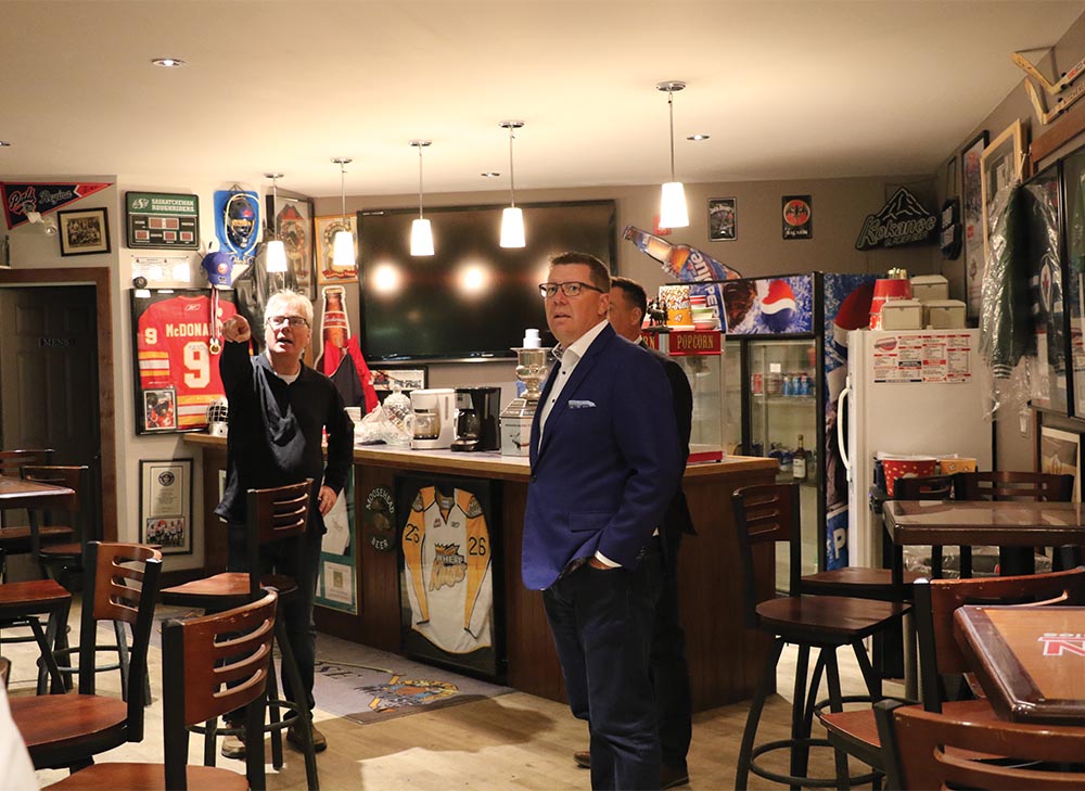 Moosomin recreation director Mike Schwean gave Saskatchewan Premier Scott Moe a tour of Moosomin recreation facilities Wednesday, including the Blue Moose Lounge. The premier attended.