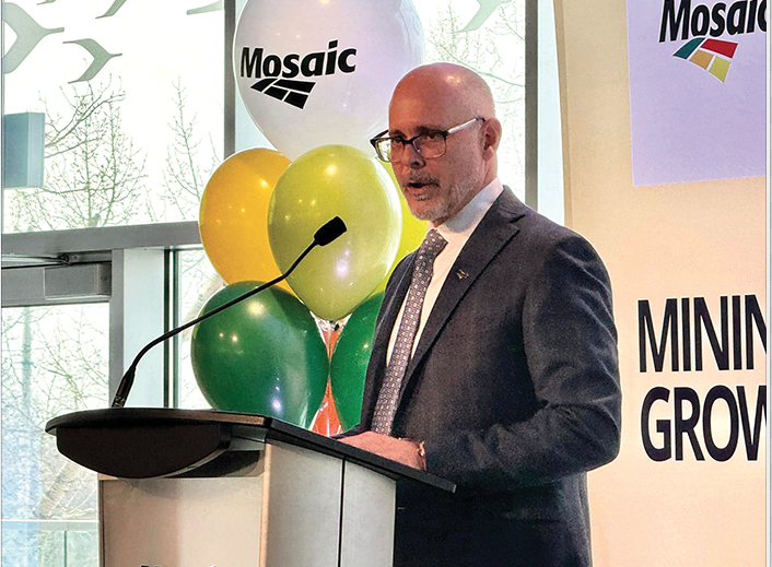 Mosaic CEO Bruce Bodine speaking at the announcement on Tuesday.