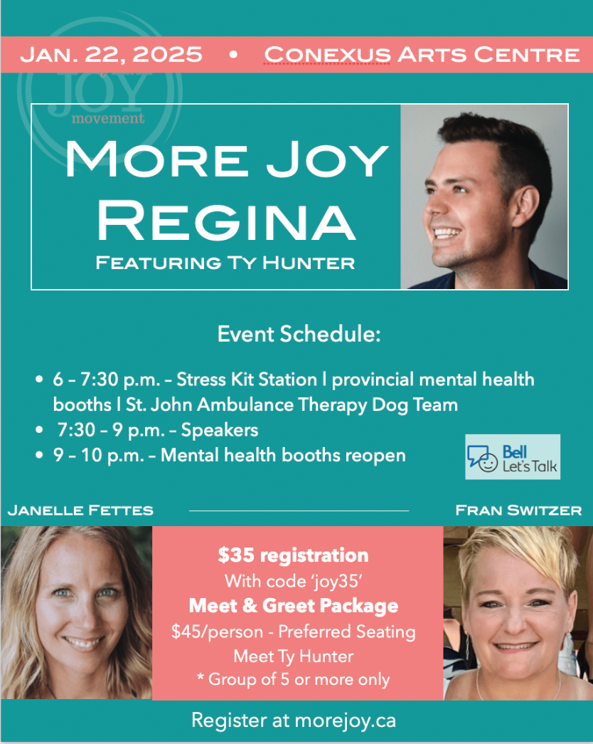Hunter Brothers band member Ty Hunter to speak and perform at More Joy Event in Regina.<br />