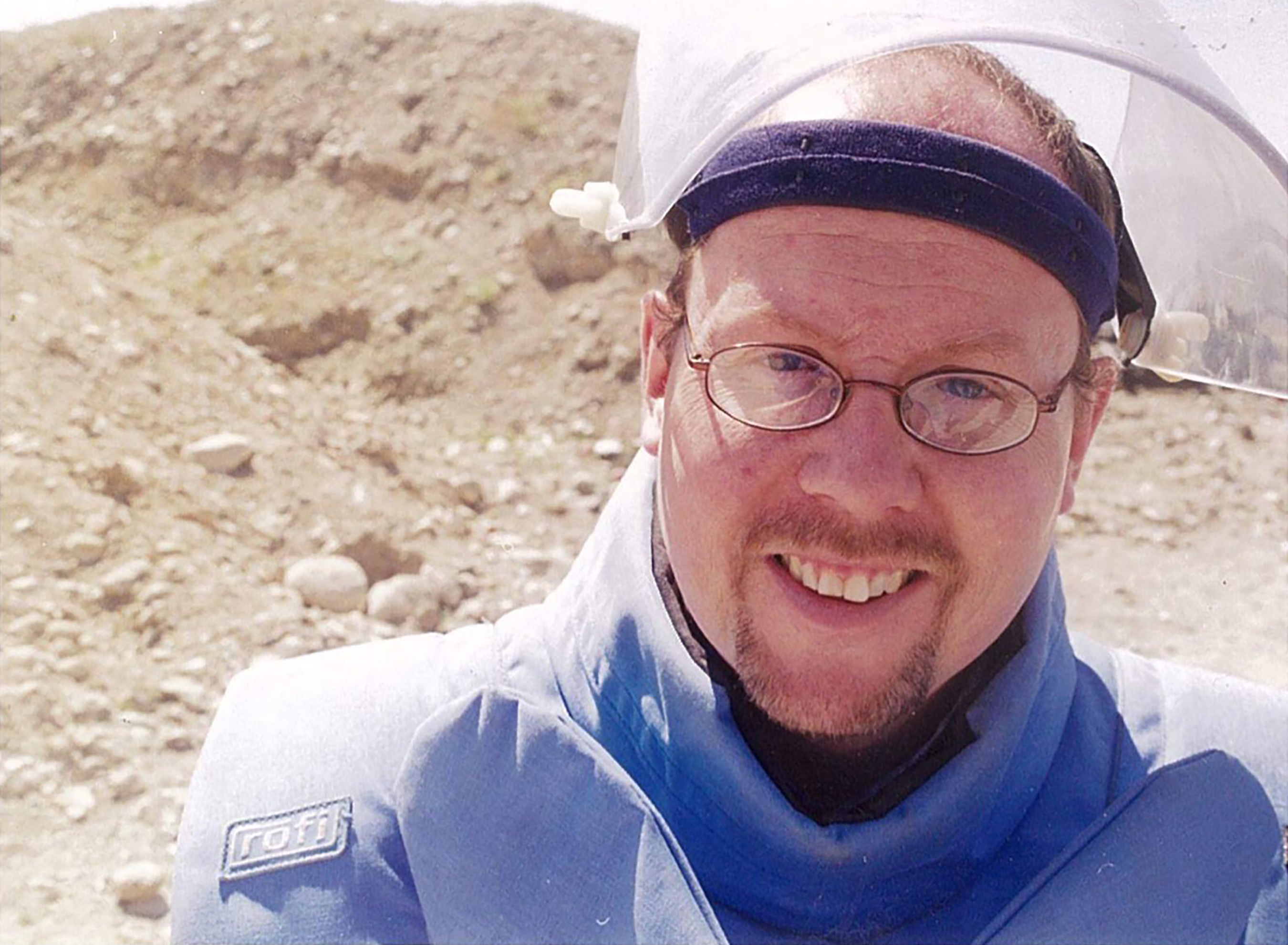 Kevin Weedmark in a minefield in Afghanistan working on a CIDA project.