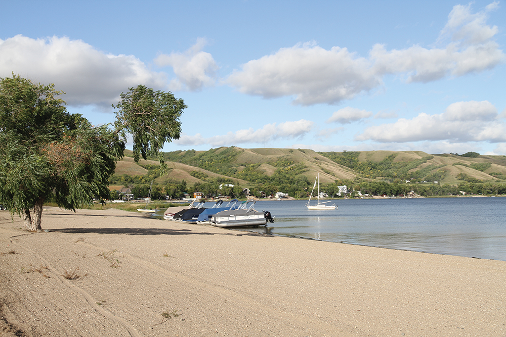 The beach at Birds Point on Round Lake