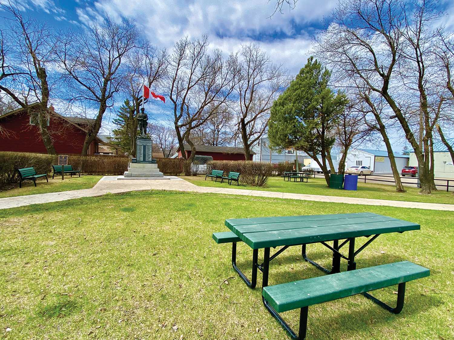 New benches and picnic tables have been installed at Moosomins Cenotaph Park.