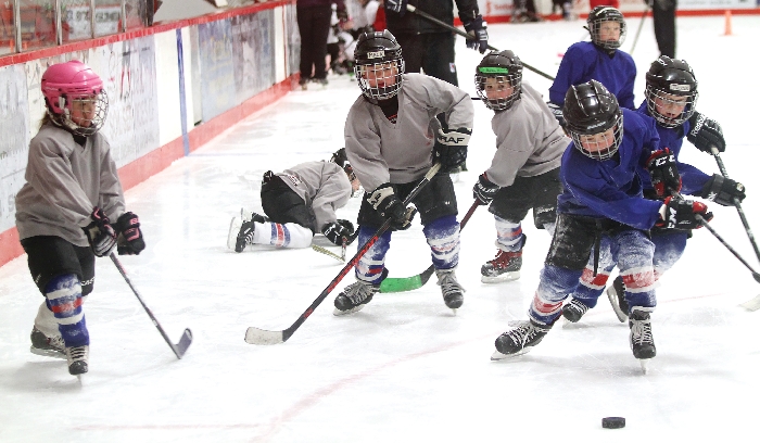 Moosomin Minor Hockey players at a practice.