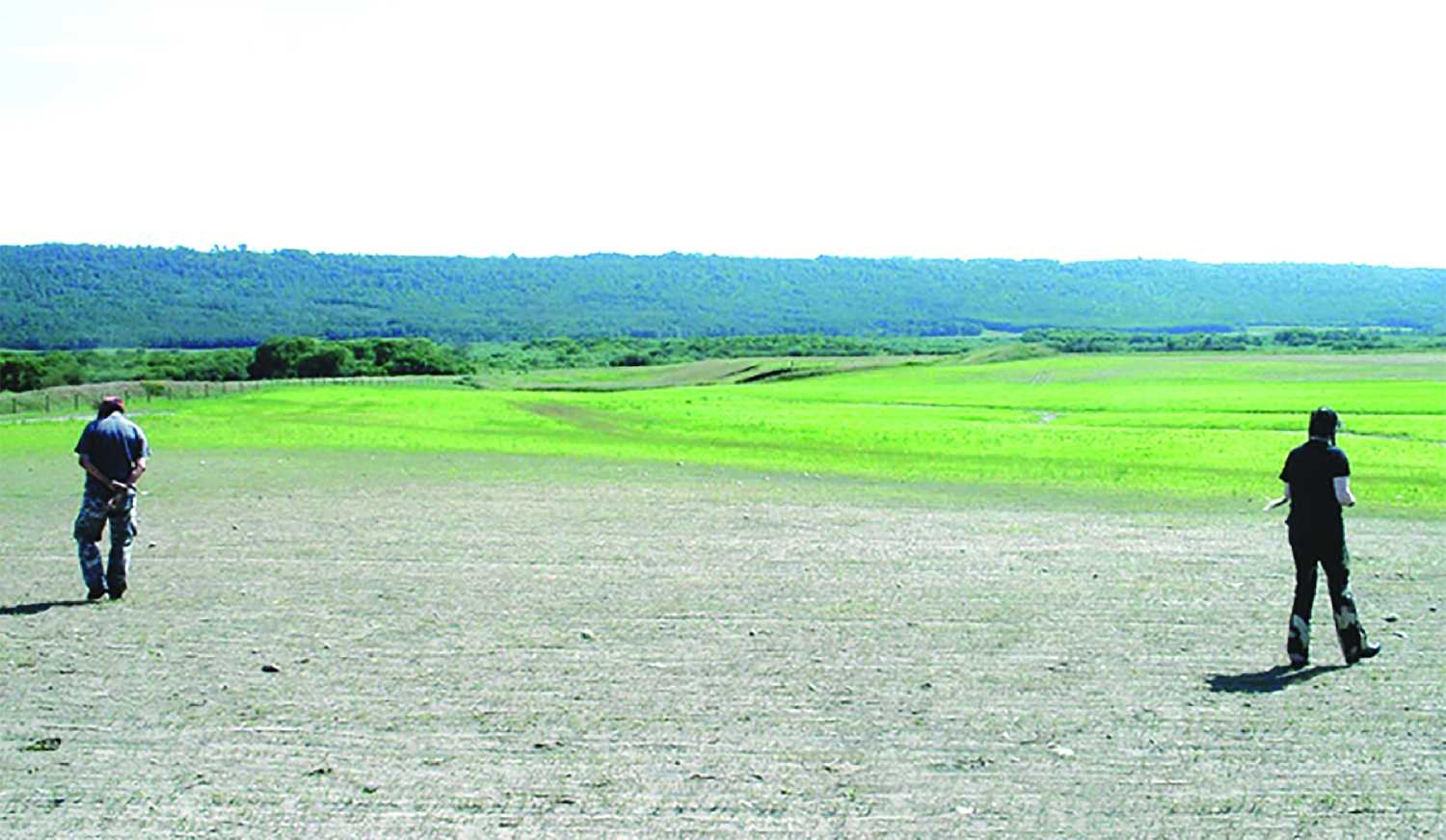 Jake (left) and Brenda (right) Sarazin searching for freshly exposed artifacts at the Rocanville Folsom site, in the QuAppelle Valley near Rocanville. Items were found from the Folsom period, around 12,000 years ago.