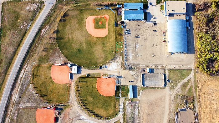 An aerial shot of Bradley Park, where the paths are being developed.