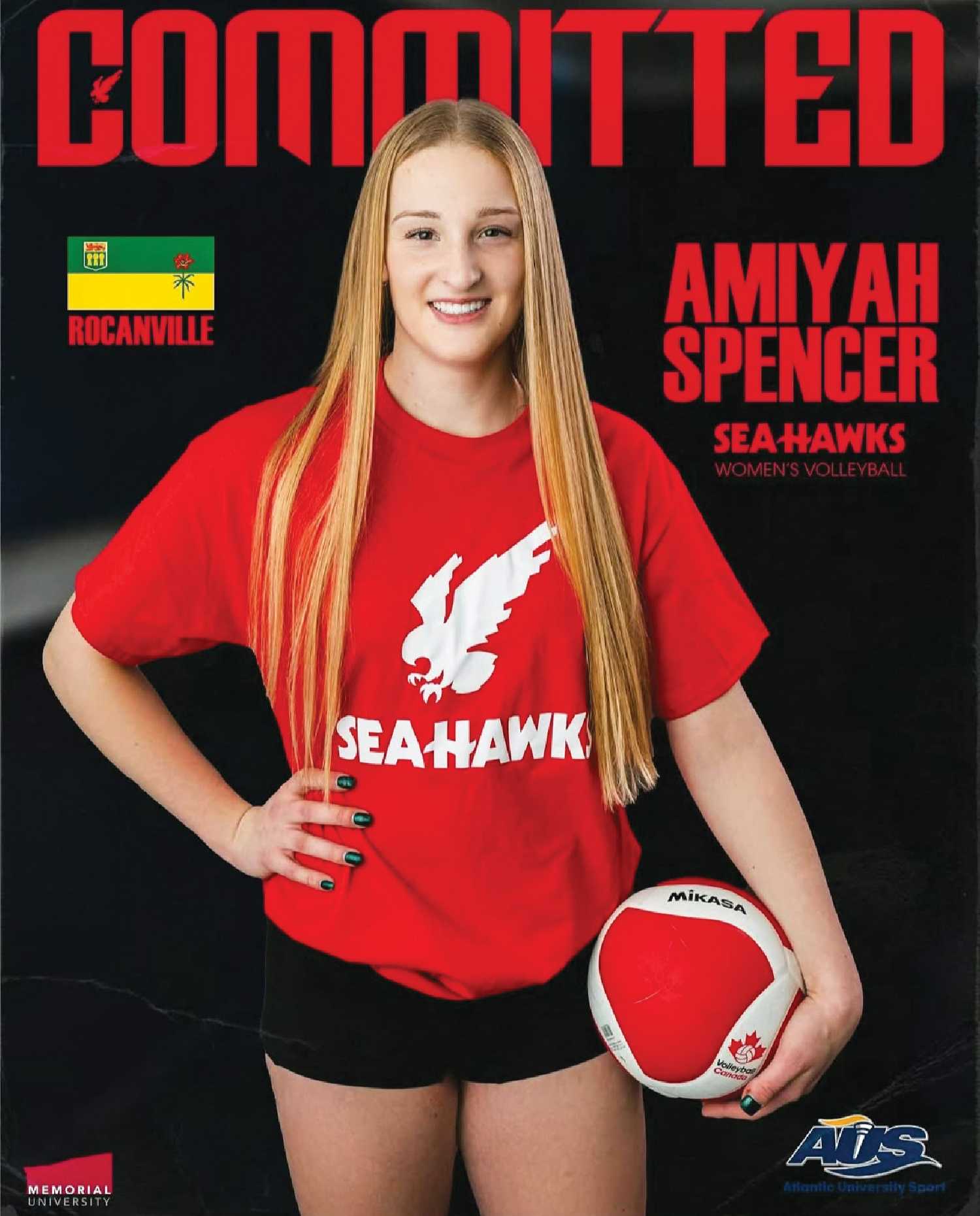 Amiyah Spencer of Rocanville will be playing volleyball with Memorial University this fall.