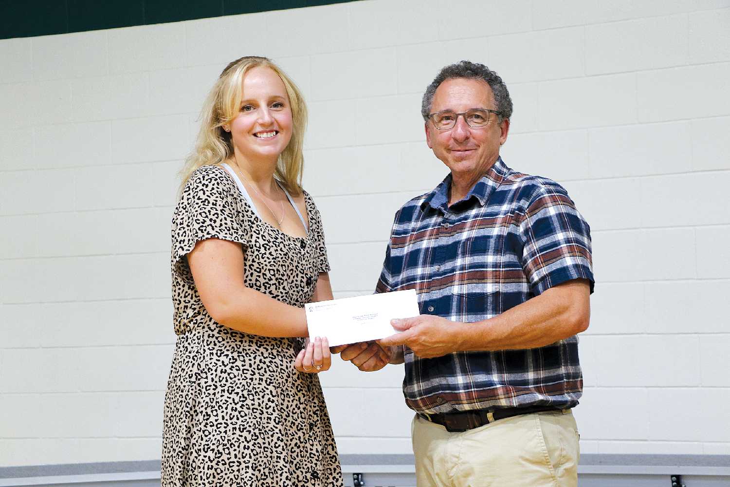 The Mark Bateman and Sinclair Harrison Student of the Year Award sponsored by Gaia Power was presented to Jaedyn Moore at the McNaughton High School Grade 12 awards night on August 26. Presenting the award was principal Jeff St. Onge.