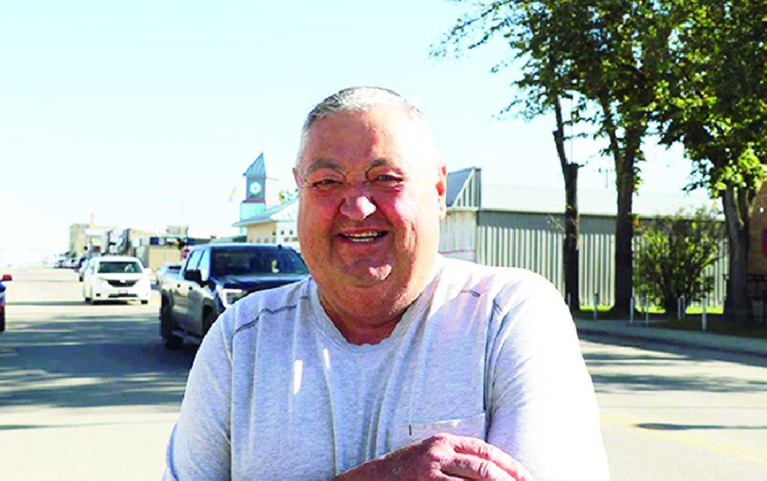 Larry Tomlinson on Main Street Moosomin.