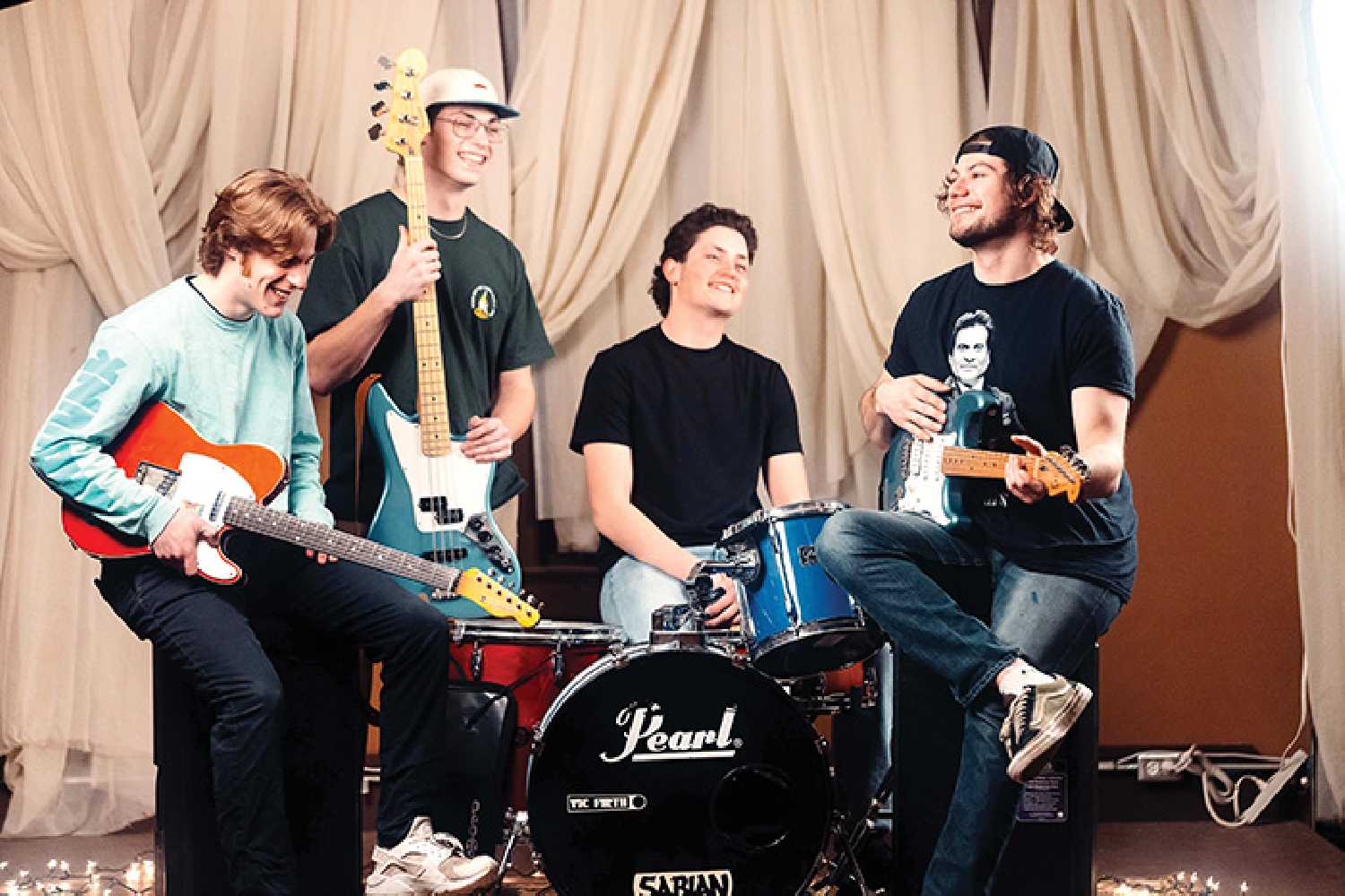 Blu Beach Band’s album—A Dog’s Breakfast— has been nominated for Album of the Year for the 2022 Saskatchewan Music Awards. From left are, rhythm guitarist and vocalist Remi Berthelet of Esterhazy, bass player Eric Vosper of Langenburg, drummer Riley Buchberger of Langenburg and lead guitarist and vocalist Carter Vosper of Langenburg.