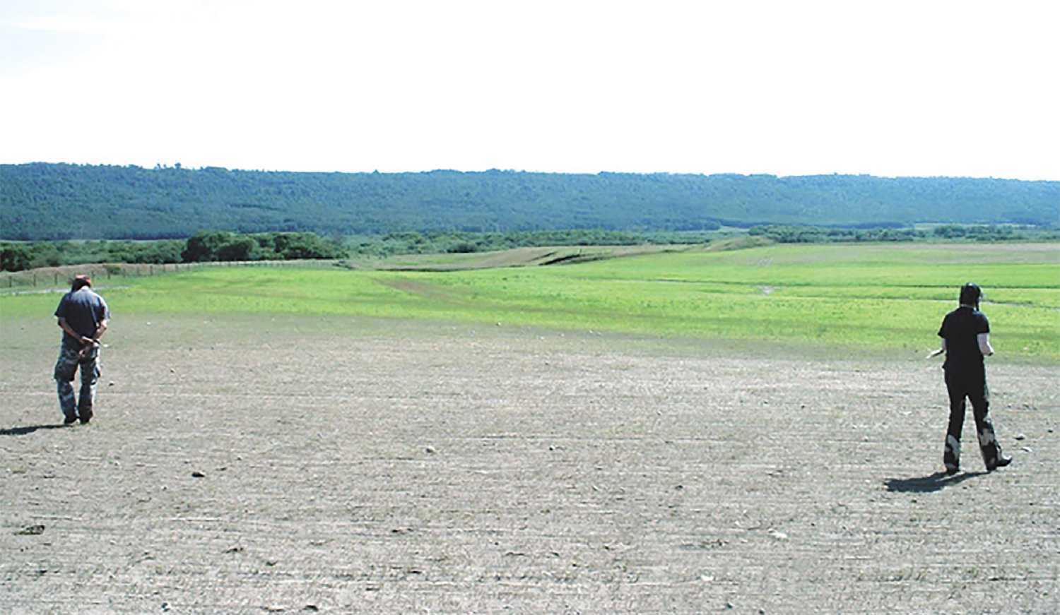 Jake (left) and Brenda (right) Sarazin searching for freshly exposed artifacts at the Rocanville Folsom site, in the QuAppelle Valley near Rocanville. Items were found from the Folsom period, around 12,000 years ago.