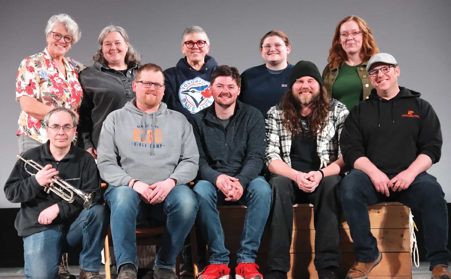 Back row from left: Sheilagh Garrett, Amanda Selby, Bobbie McLaughin, Madison Willnott-Bennion and Nicole MacPherson. Front row: Kyle Callfas, Sean Brooks, Craig Palmer, Darby Yakiwchuk and Devin Nosterud. 