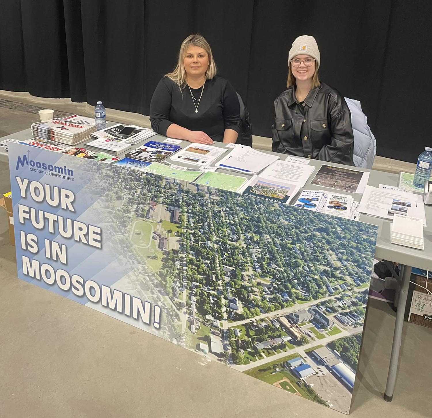 Moosomin Economic Development Officer Casey McCormac and Borderland Co-op employee Ievgeniia Tsymbal represented Moosomin at the job fair in Saskatoon.