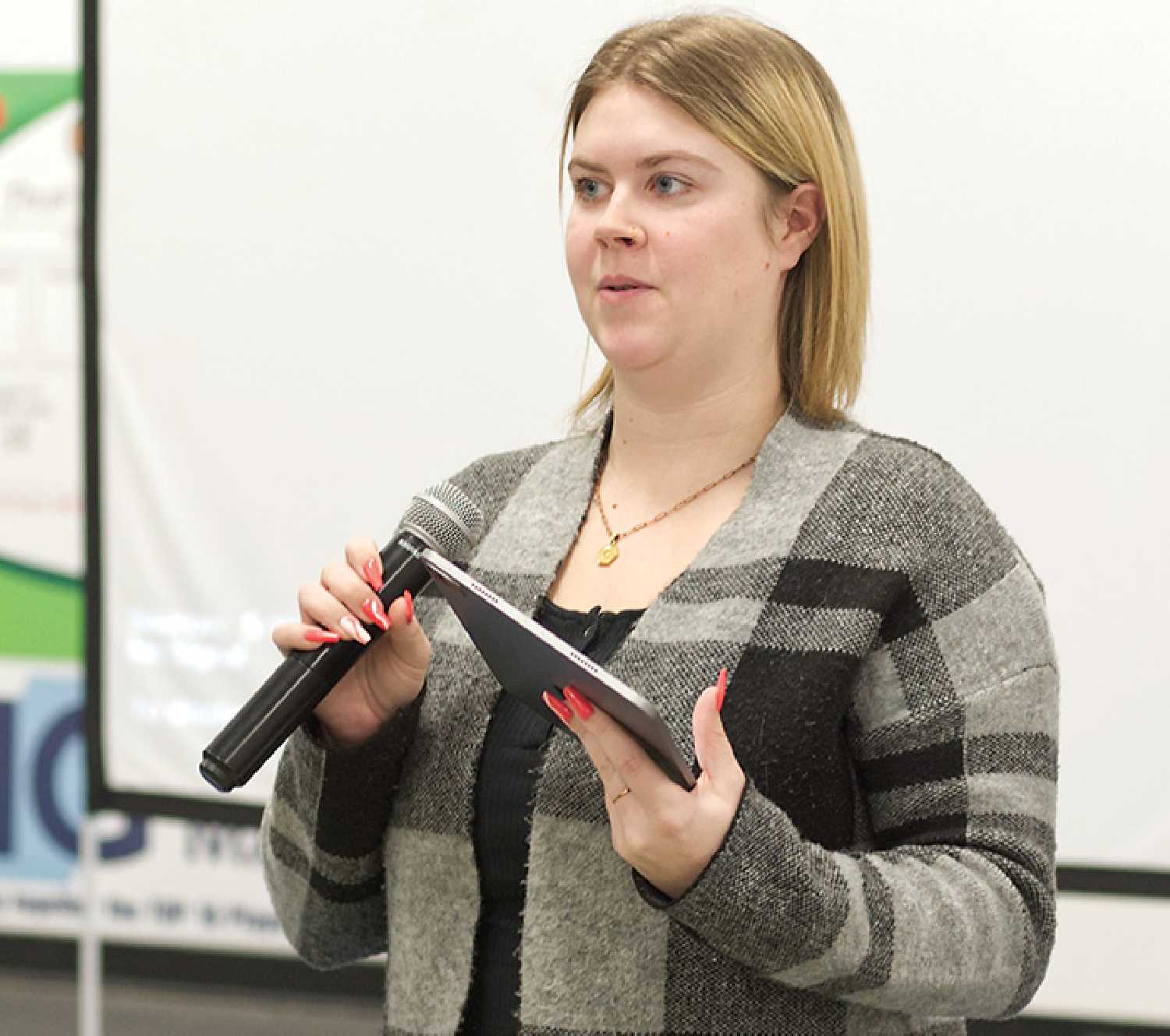 Casey McCormac, Economic Development Officer for the Town of Moosomin, gave an update on the tourist information centre to Chamber members during their Jan. 23 meeting.