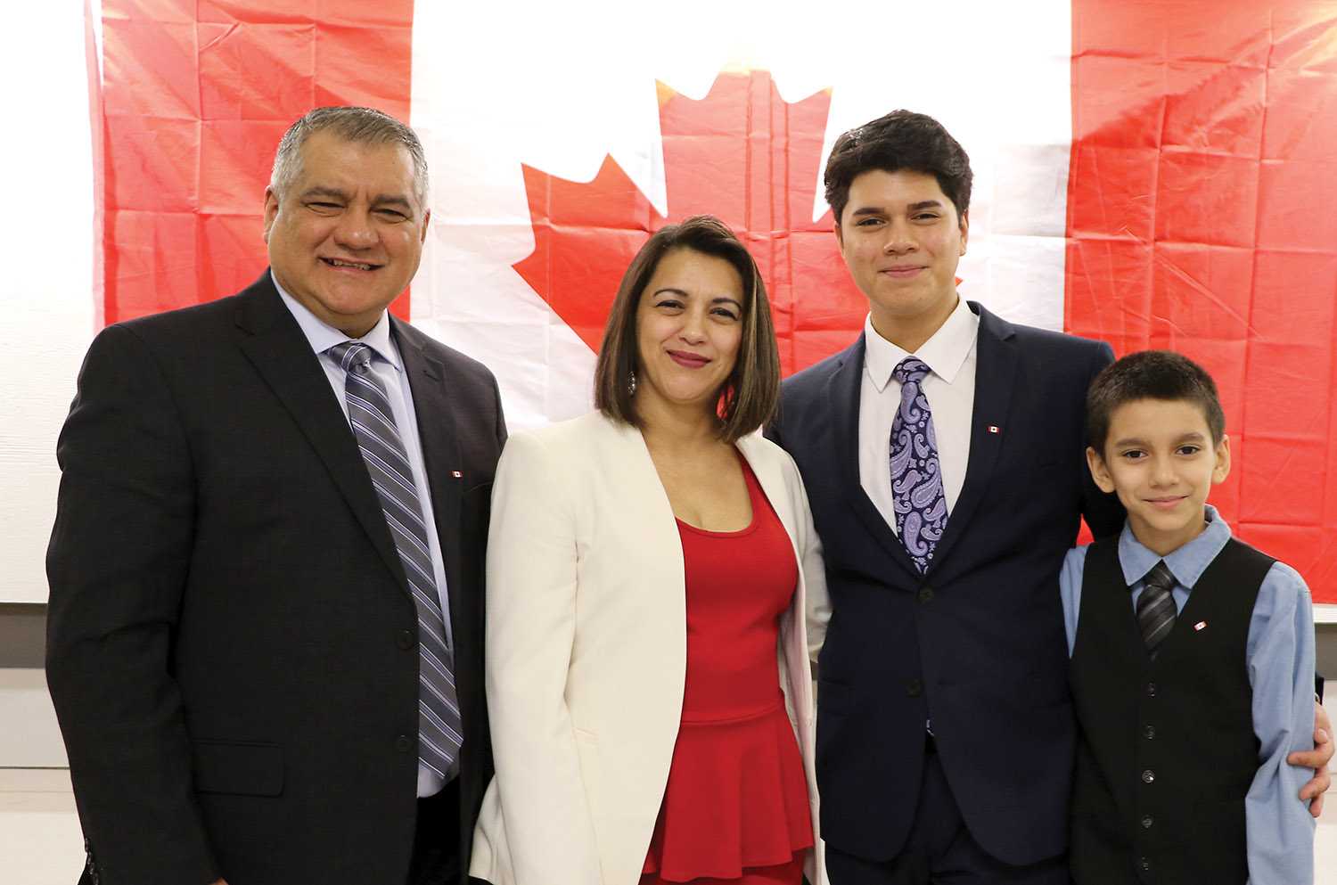<b>Santos family proud to be Canadian citizens</b> On Feb. 1, the Santos-Cardoza family, Victor and Lesi and their two sons Victor Jr. and Edward, celebrated being Canadian citizens with the community at the Moosomin Legion.