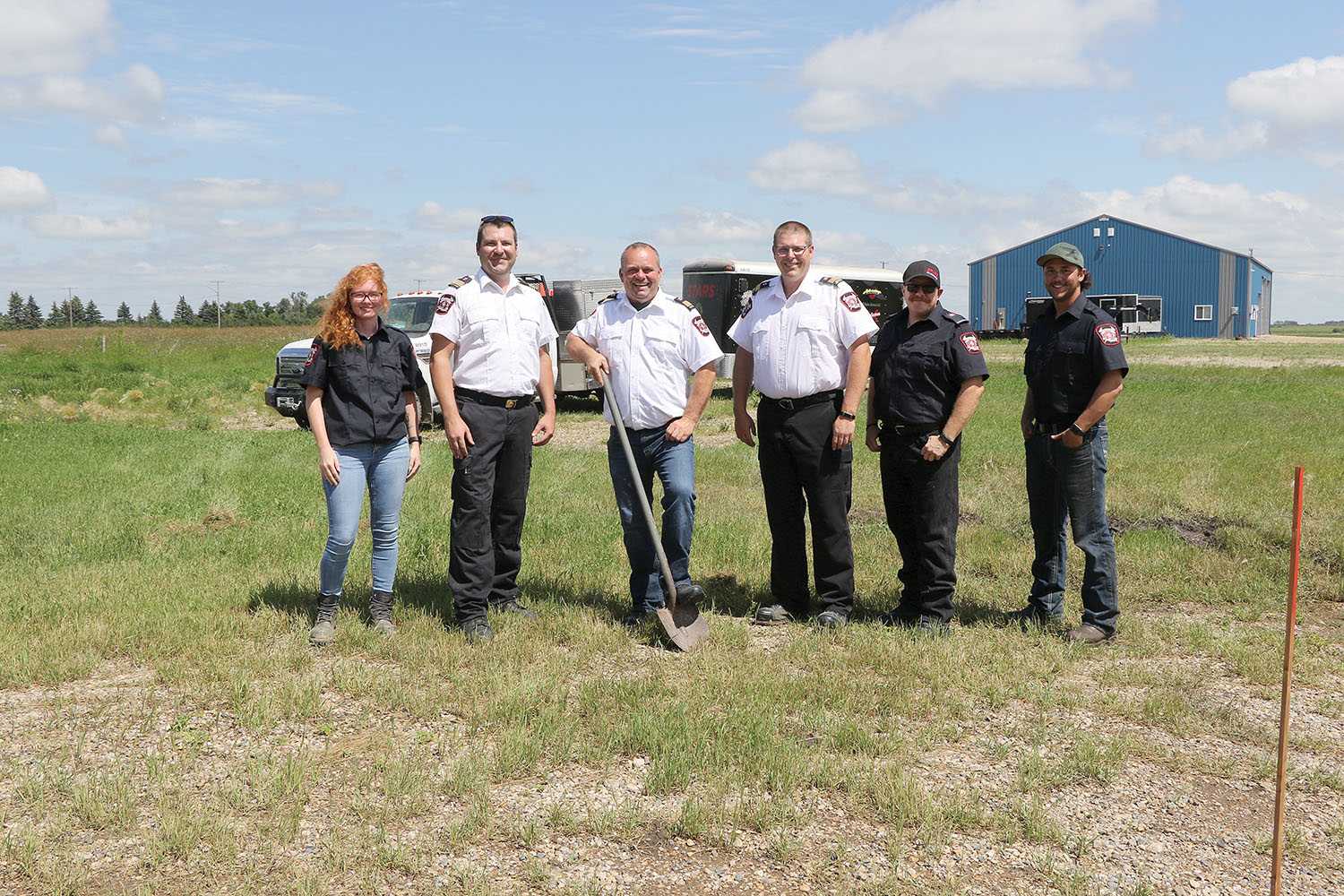 Sod turning for STARS helipad at Redvers A sod-turning was held last week for a new STARS helipad at Redvers From left are Brittany Rowe, Doug Bennett, Brad Hutton, Wes Malin, Pat Ross, and Micheal Sylvestre with the Redvers Fire Department turning the sod for the new helipad being built by the fire hall so that STARS air ambulance can land there.