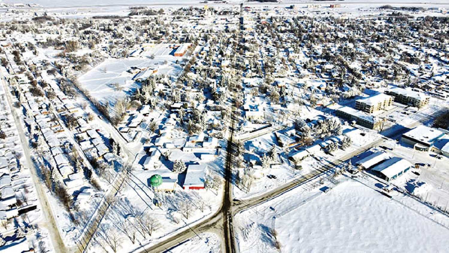 An aerial picture of Moosomin taken by Kevin Weedmark