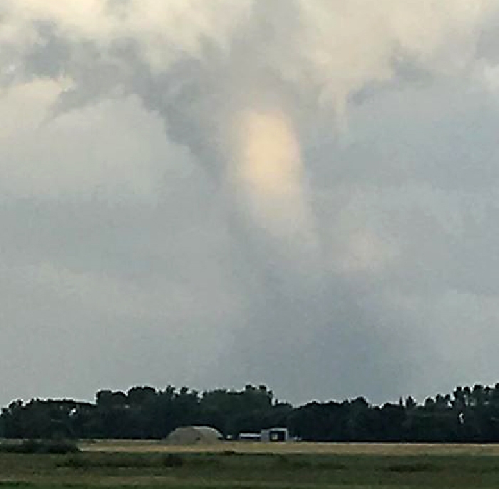Brooke Dalziel captured this photo of the tornado from the parking lot of the vet clinic in Virden and sent it to the World-Spectator.