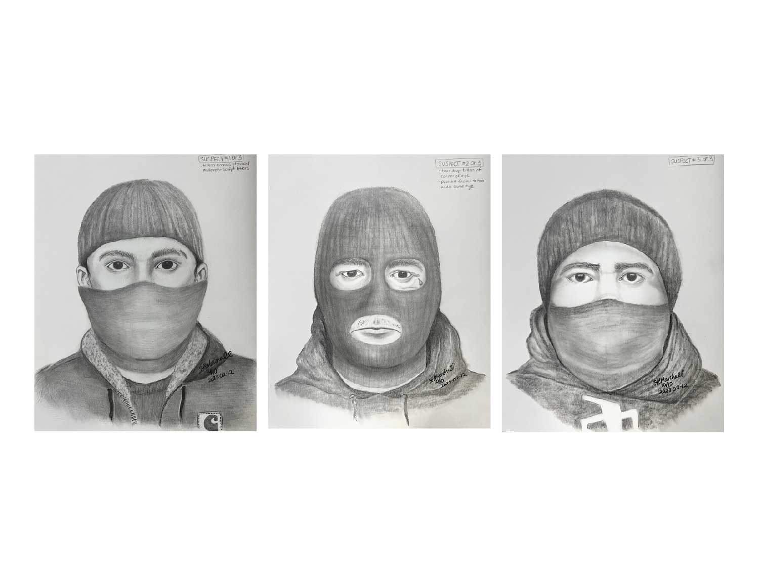 The three suspects in the homicide in the Stockholm-Esterhazy area Friday.