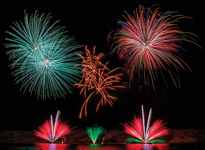 Fireworks on the second night of Living Skies Come Alive at Moosomin Lake.